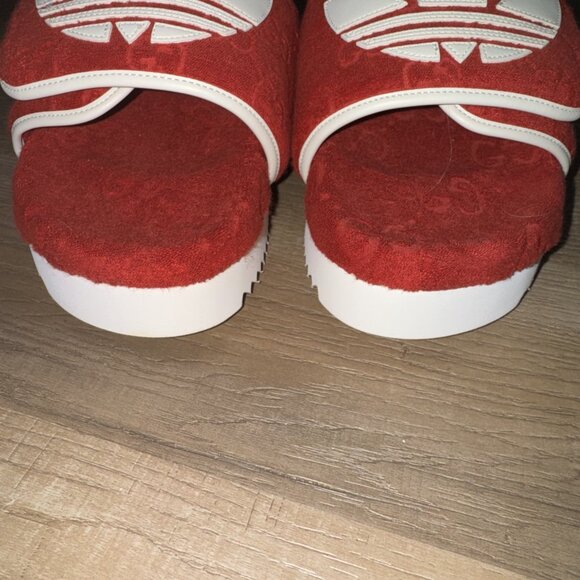 Gucci X Adidas Slides (Red) (Unused) - Picture 7 of 15